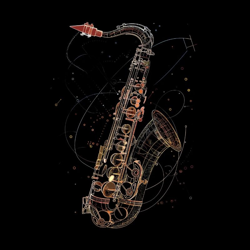Dessin au trait de saxophone