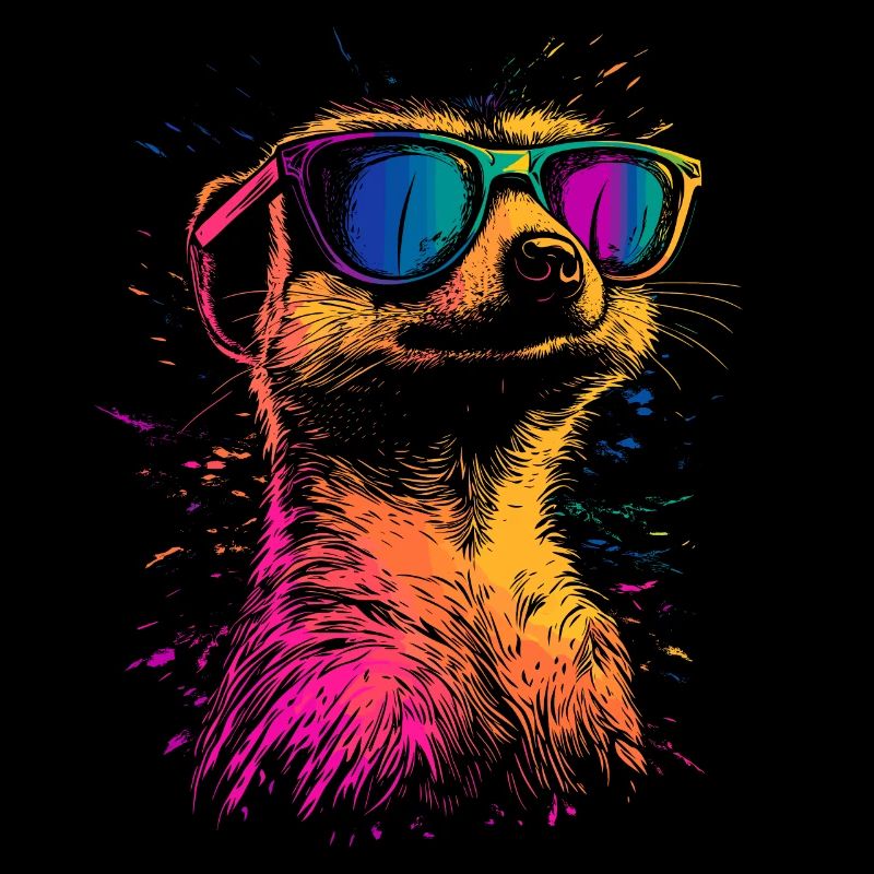 Lunettes de soleil suricate coloré mignon suricate