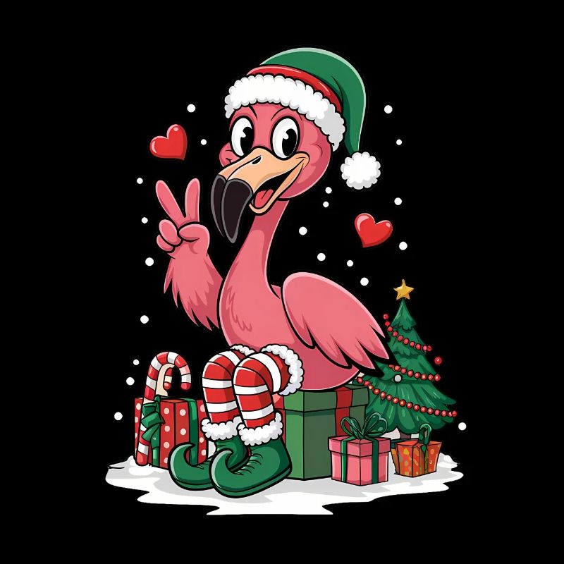 Flamingo Elfe Weihnachten Friedenshand