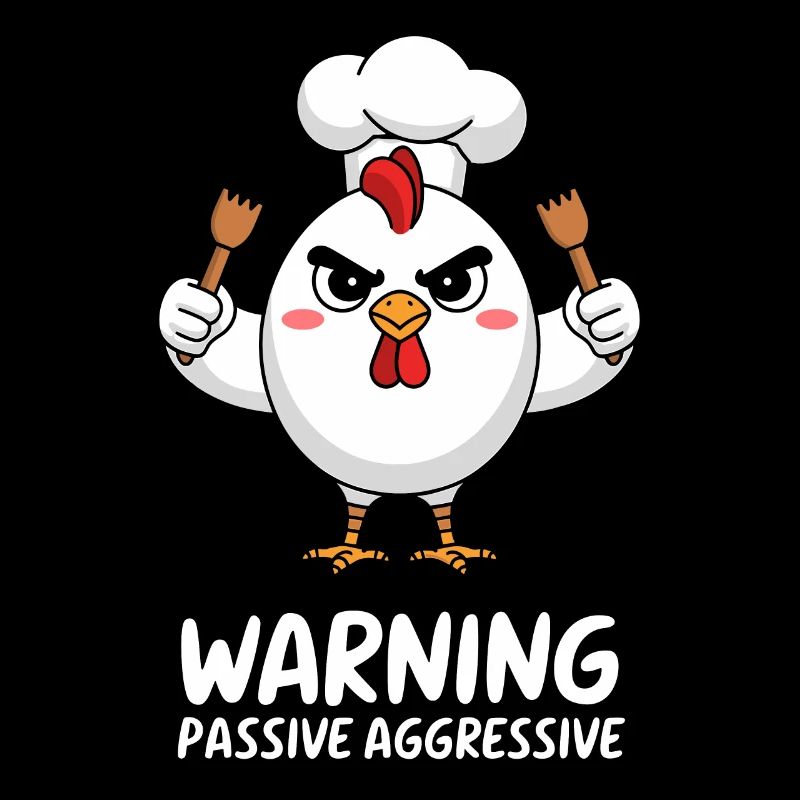 Caution! Passive-Aggressive Chicken Cook Motif