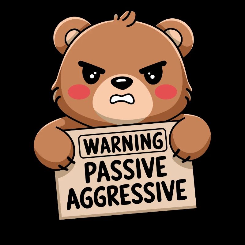 Cute Bear with Warning: Passive Aggressive