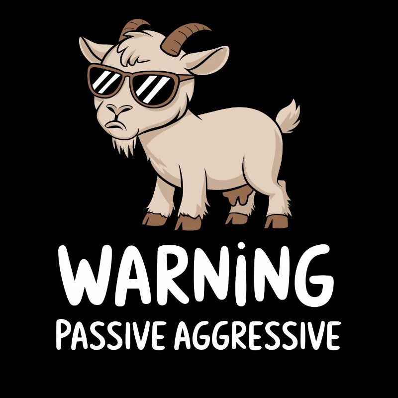 Caution Passive Aggressive Goat Motif