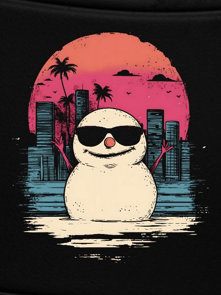 Schneemann Retro Synthwave Retrowave Geschenk