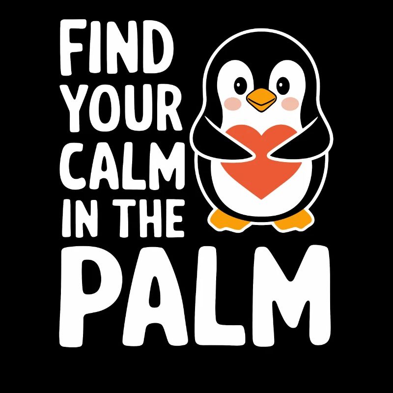 Finde Deine Ruhe In Der Hand Mit Pinguin