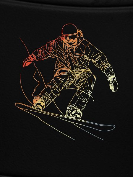 Snowboarder Sketch Retro
