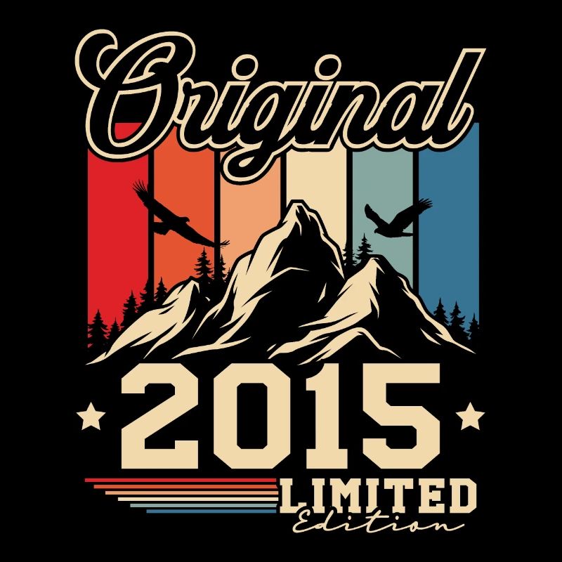 Original 2015 Rétro Vintage Anniversaire 10 Ans