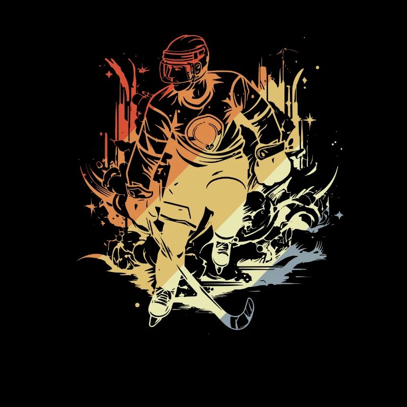 Eishockeyspieler Comic Stil