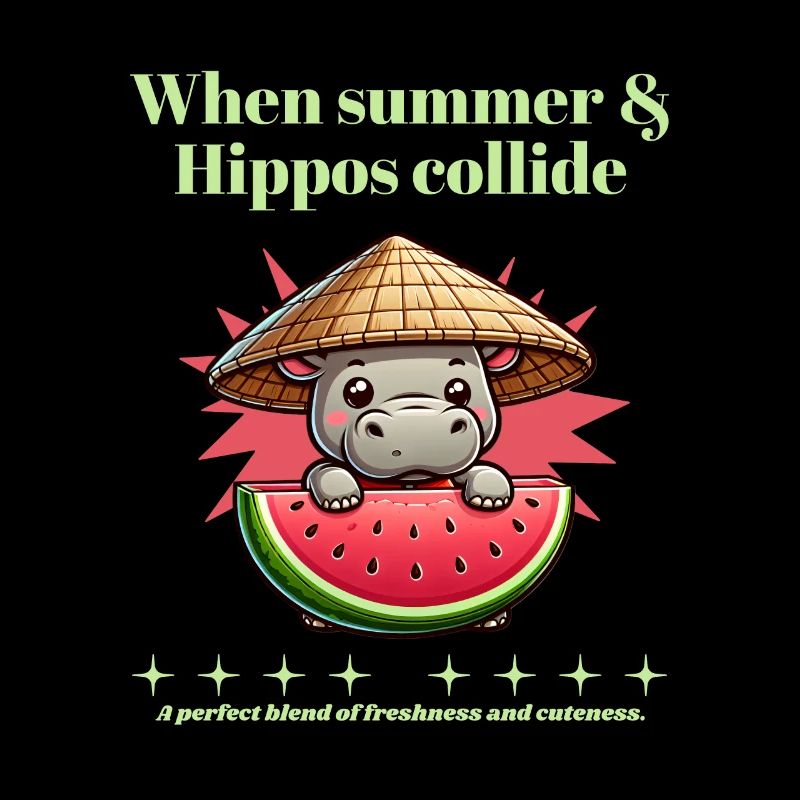 Nilpferd mit Wassermelone