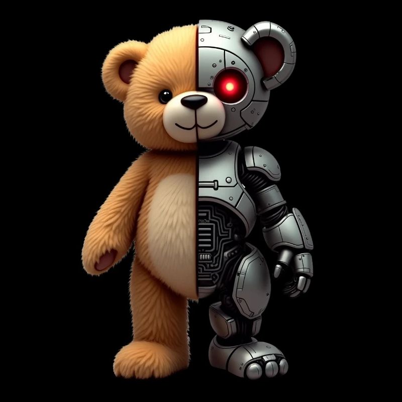 Lustige Roboter Tech Teddybär Cyborg Tier Bär