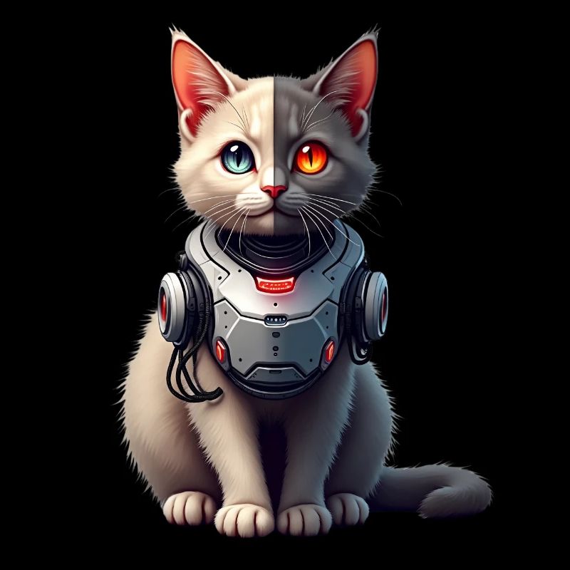 Funny Robot Cat Tech Cats Cyborg Animal Cat