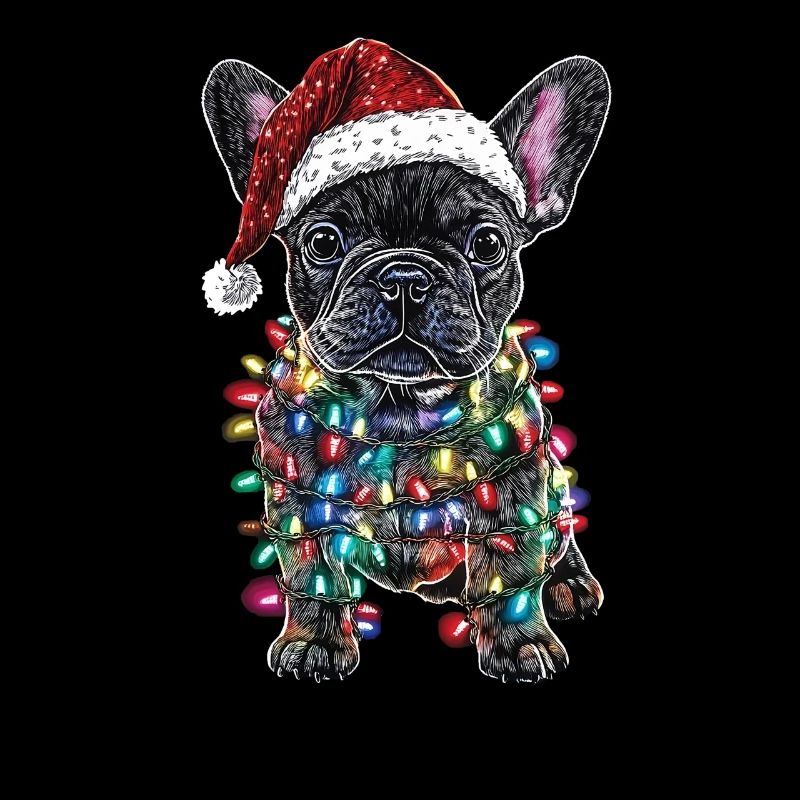 Bouledogue français décoré de manière festive