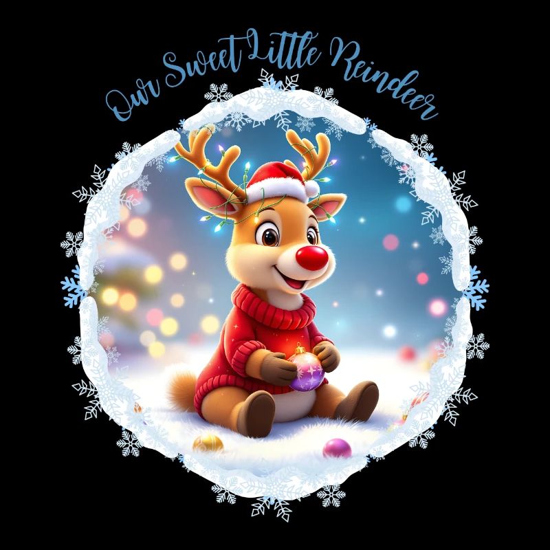 Our Little Cute Blue Reindeer