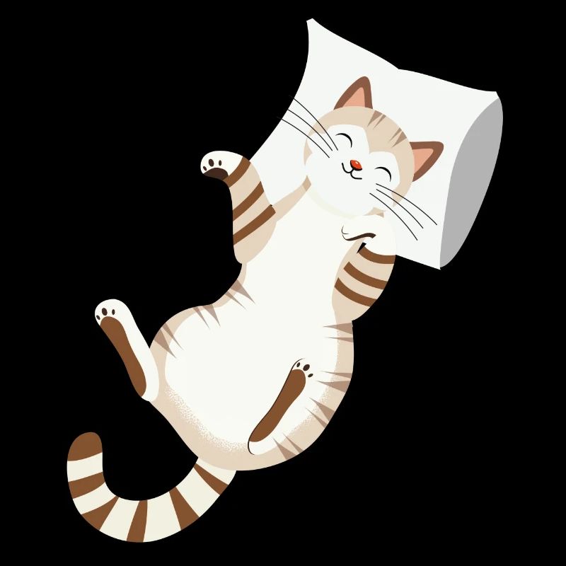Chat détendu avec oreiller-design animal douillet