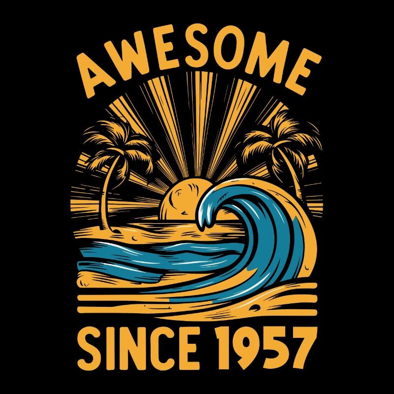 Awesome Since 1957 Birthday Beach