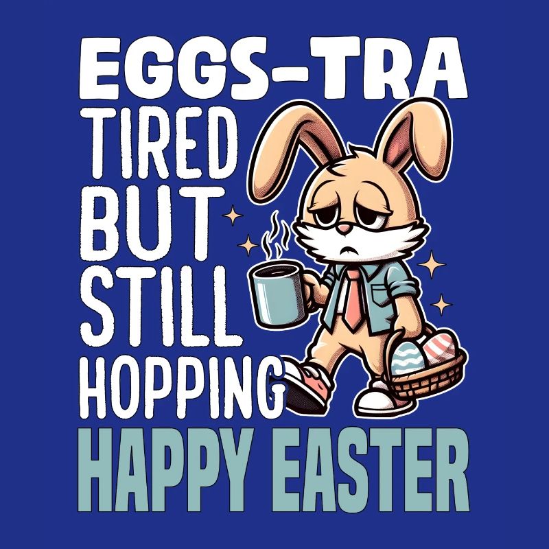 EGGS-TRA TIRED BUT STILL HOPPING HAPPY EASTER