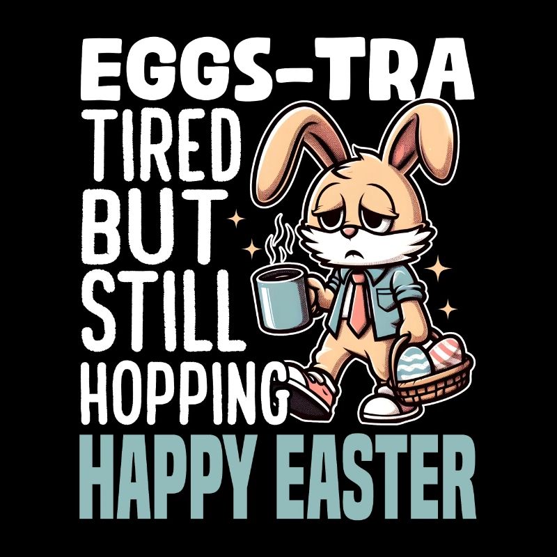 EGGS-TRA TIRED BUT STILL HOPPING HAPPY EASTER