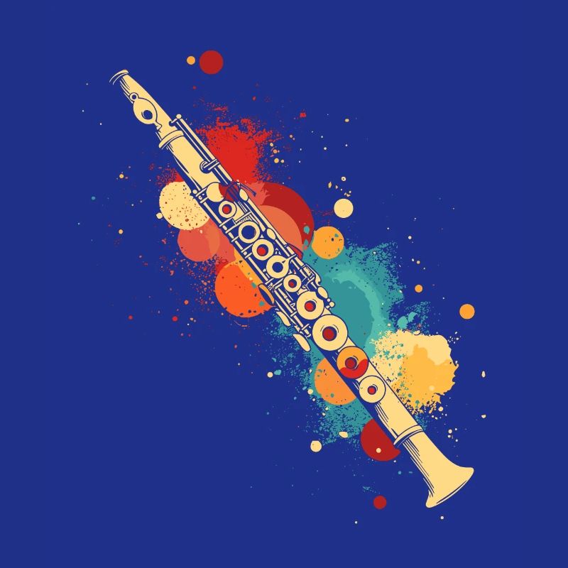 Flûte éclaboussée de couleur