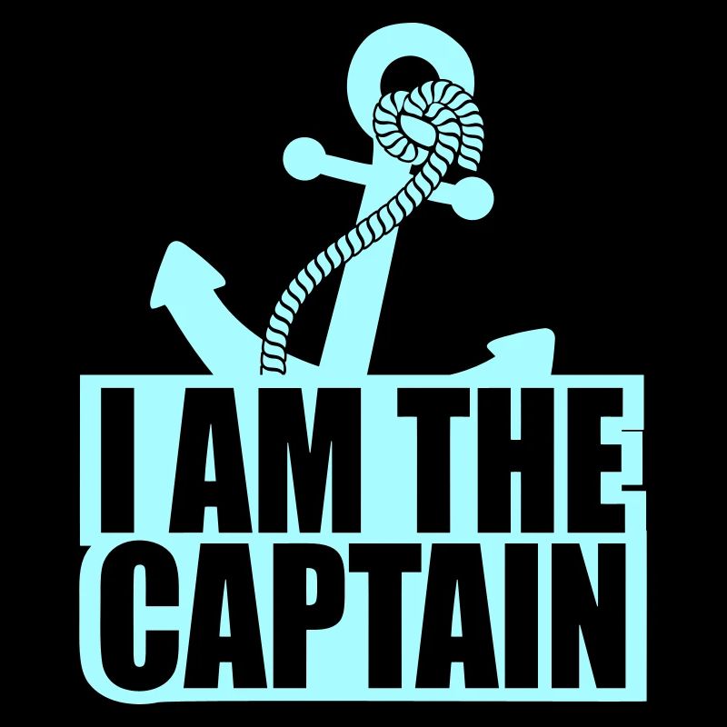 I Am The Captain Anchor Crew Saying Text Quote Logo