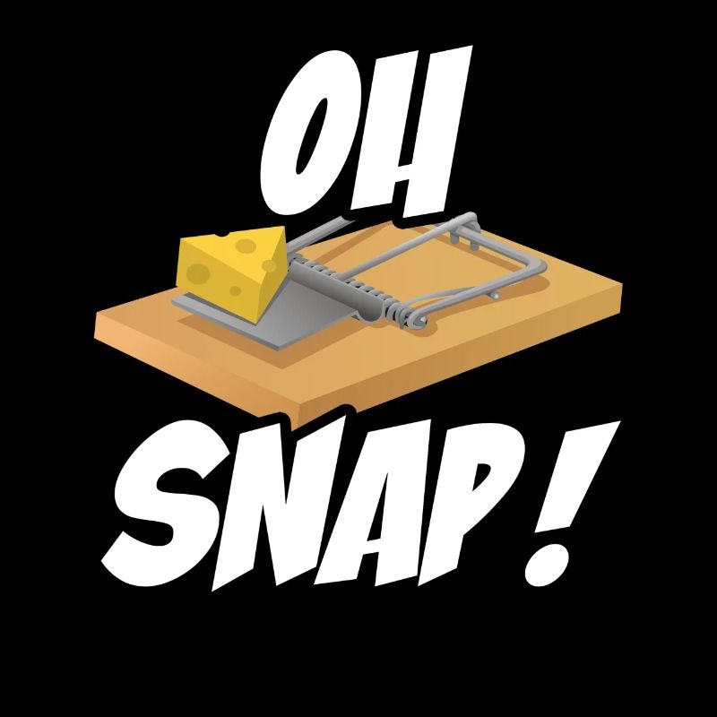 Oh Snap style de dessin animé drôle avec piège à souris