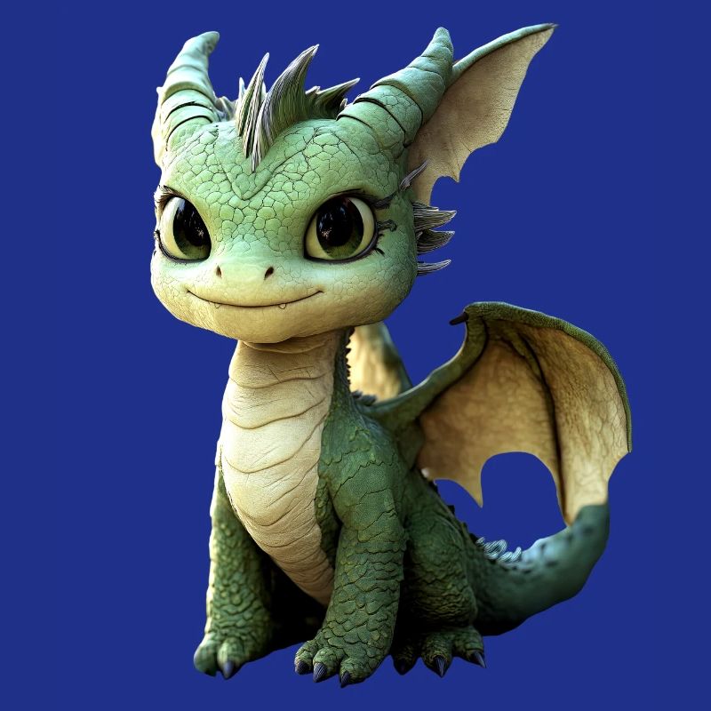 Dragon Petit Vert Bébé Dragon Mignon Dragon