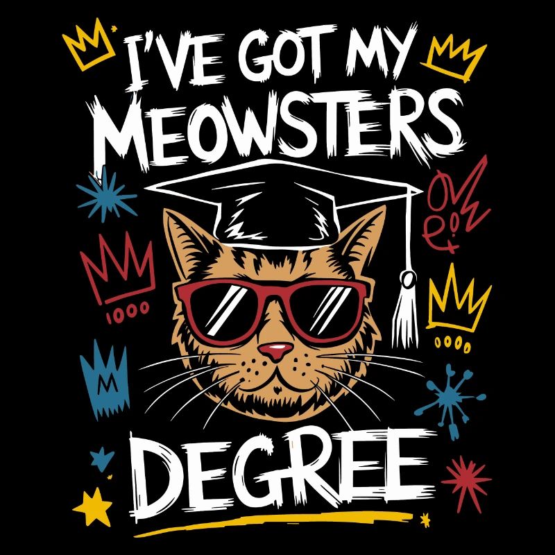 Conception de chat amusante pour les universitaires