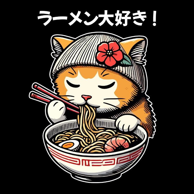 J’adore les ramen - Funny Cat Design