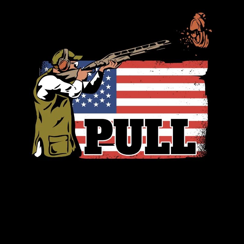 Pull Schießsport USA Flagge Tontaubenschießen