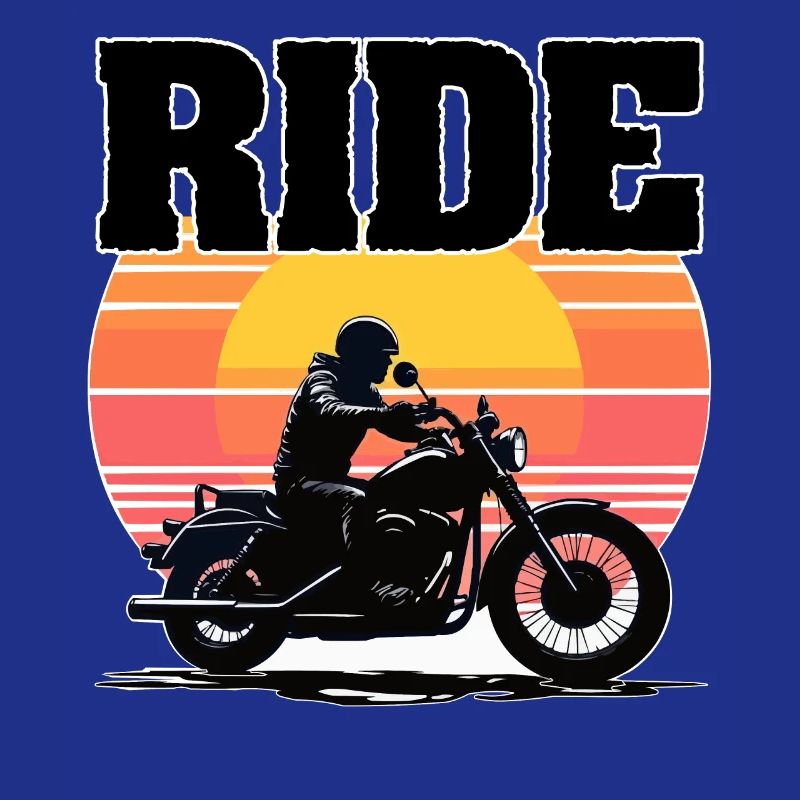 Ride Motorcycle, Silhouette Sunset