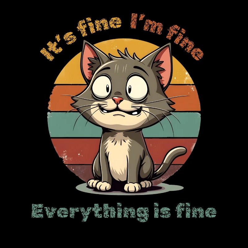 Cat - It's fine - I'm fine - Everything is fine