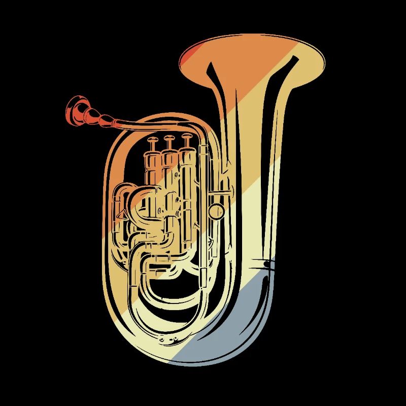 Tuba Sketch Retro