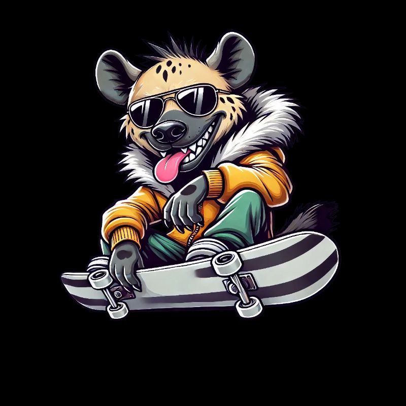 Lustige Hyäne Skateboard Comic Stil