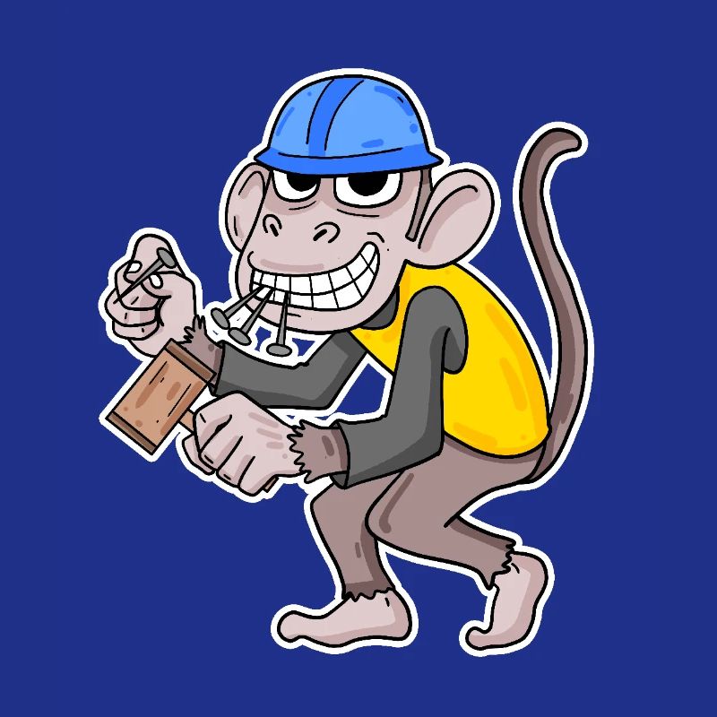 Construction Site Monkey Funny Craftsman
