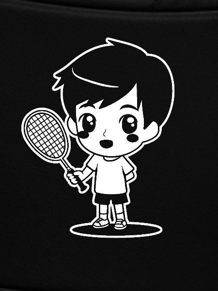 Badminton Kid Cartoon