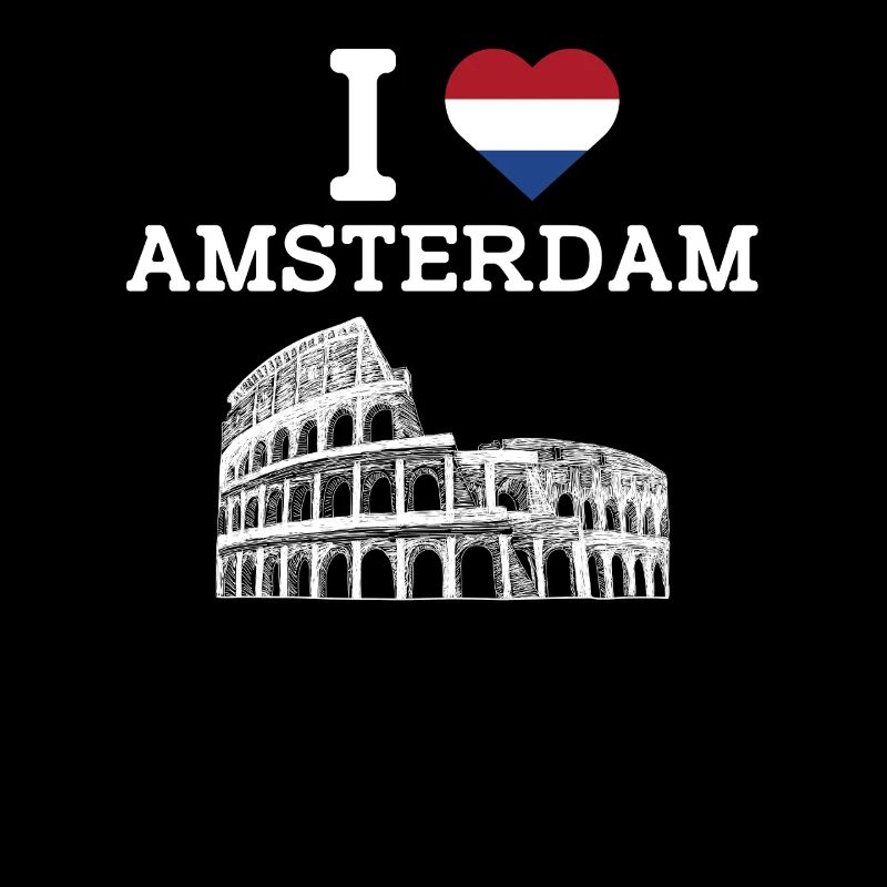 J’aime Amsterdam Cool Pays-Bas Coeur Drapeau Jeu de mots