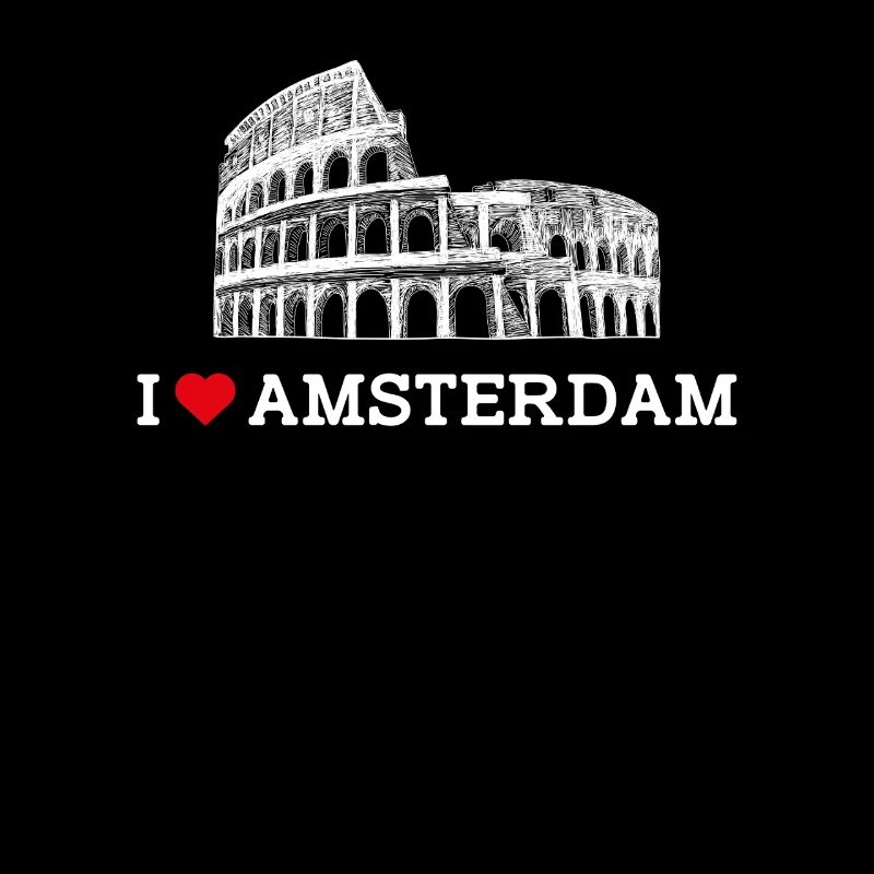 J’aime Amsterdam Pays-Bas Drapeau du cœur Colisée
