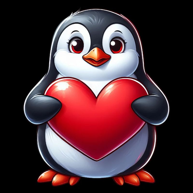 Verliebter Pinguin Herz Valentin Valentinstag