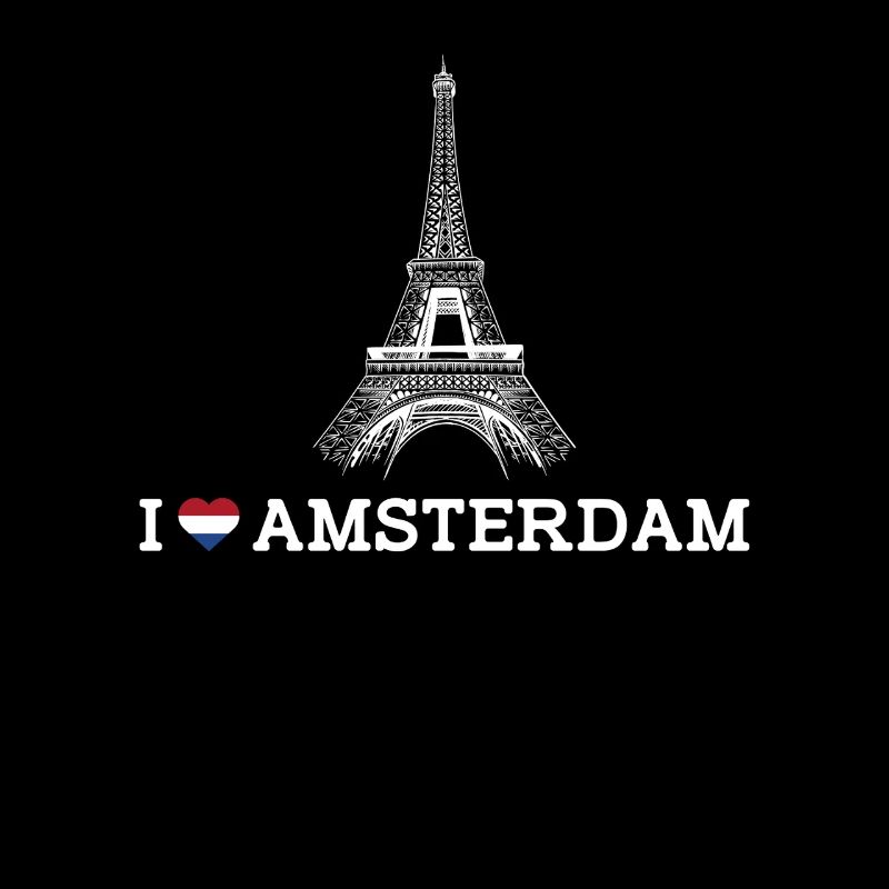 J’aime la Tour Eiffel Pays-Bas Coeur Drapeau Cool