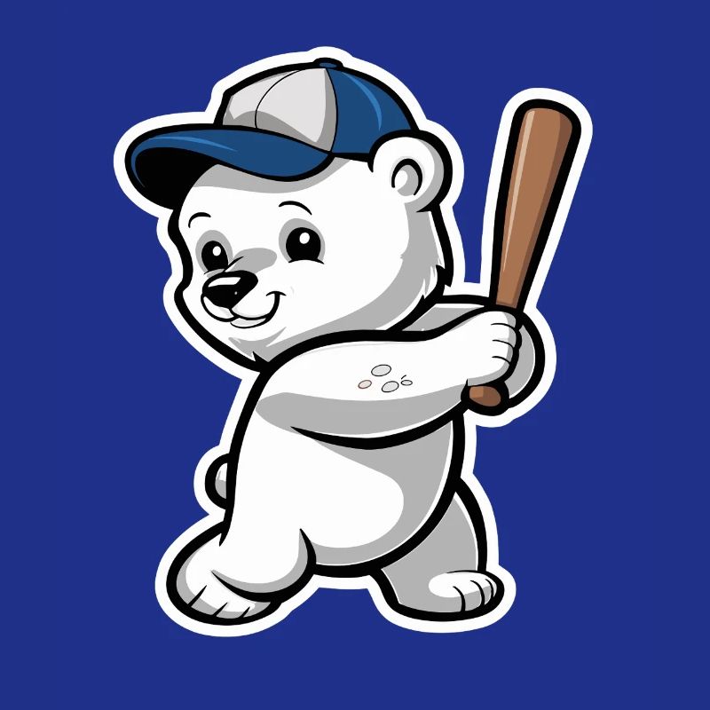 Ours de baseball mignon avec batte