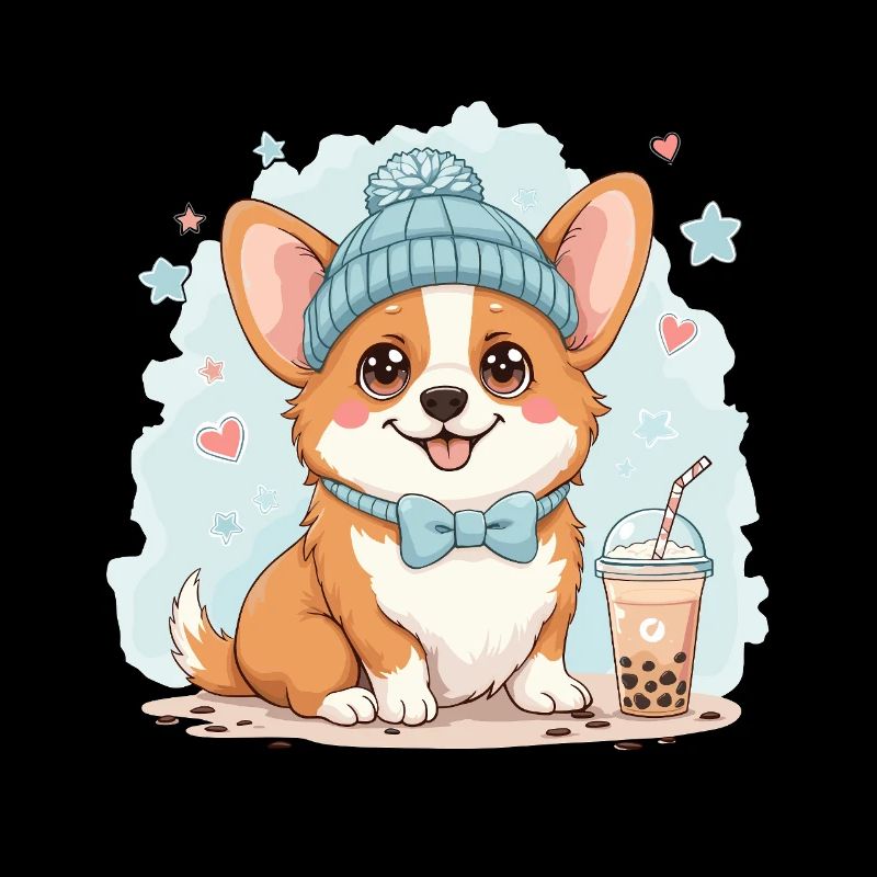 Bubble Tea Corgi Chien Bonnet Propriétaire de Chien Drôle