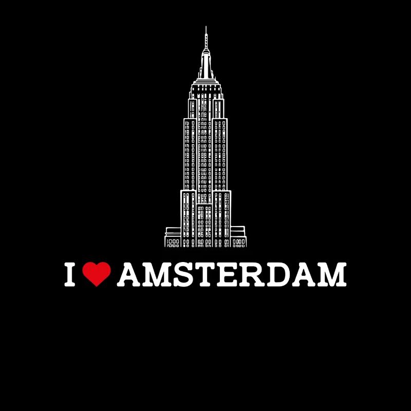 Bâtiment de l’Empire des Pays-Bas I Love Amsterdam Drapeau