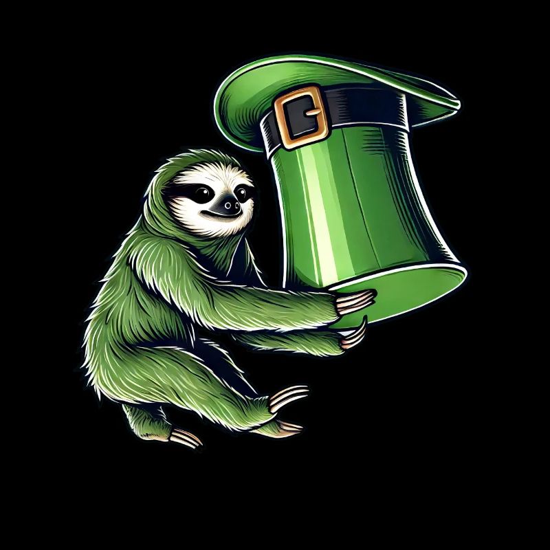 Chapeau haut de forme paresseux de la Saint-Patrick vert