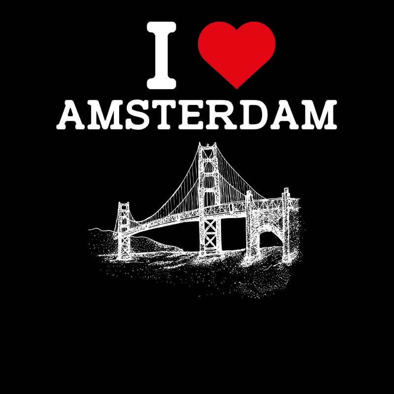 I Love Amsterdam Netherland Golden Gate Bridge Pun
