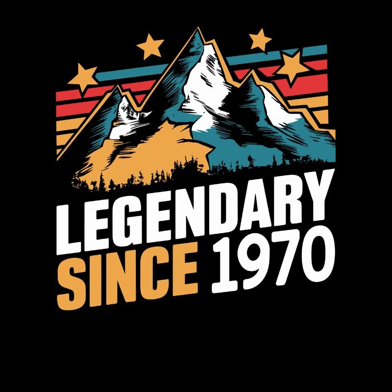 Legendary Since 1970 Vintage Mountain Retro Mountains