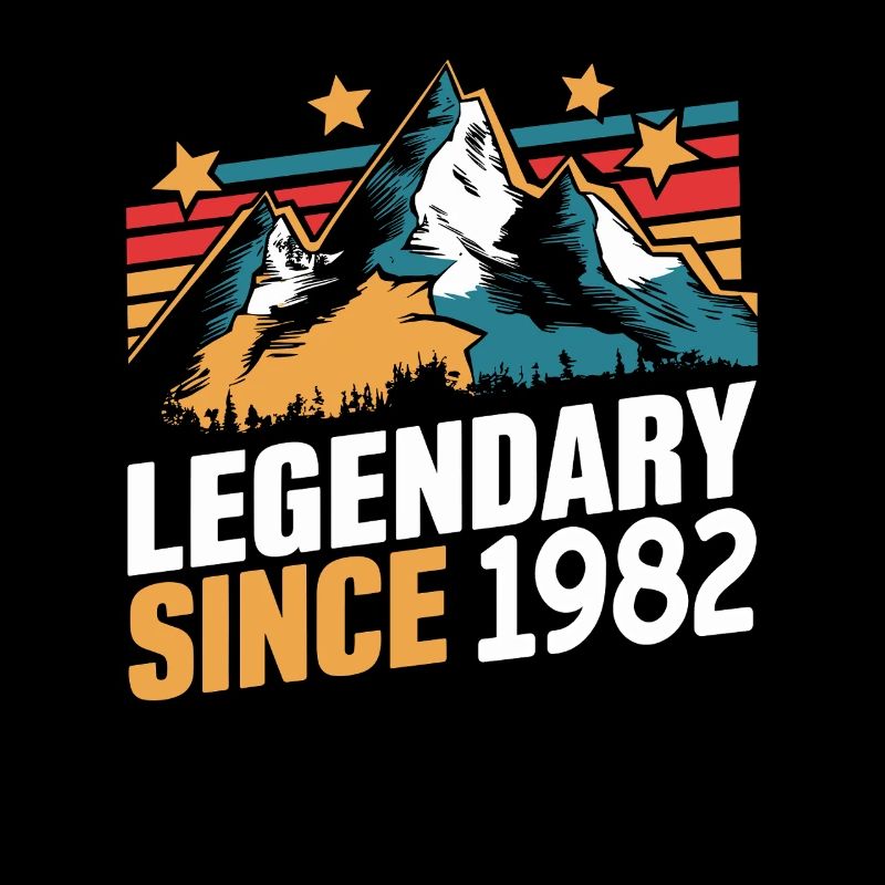 Legendary Since 1982 Vintage Mountain Retro Mountains