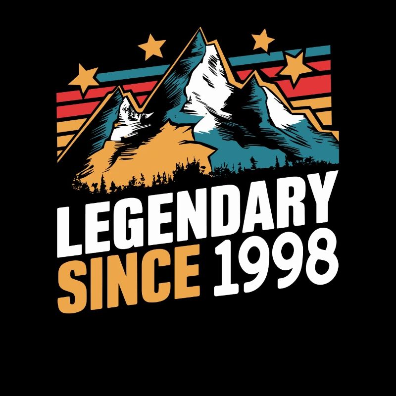 Legendary Since 1998 Vintage Mountain Retro Mountains