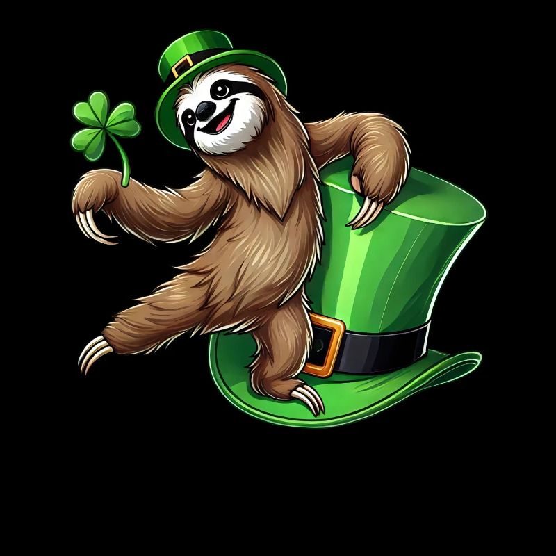 St. Patrick's Day Pinguin mit Kleeblatt und