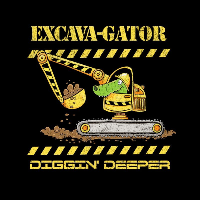 Amusant chantier excavatrice crocodile dire jeu de mots