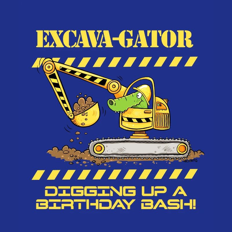 Construction Site Excavator Crocodile Saying Pun