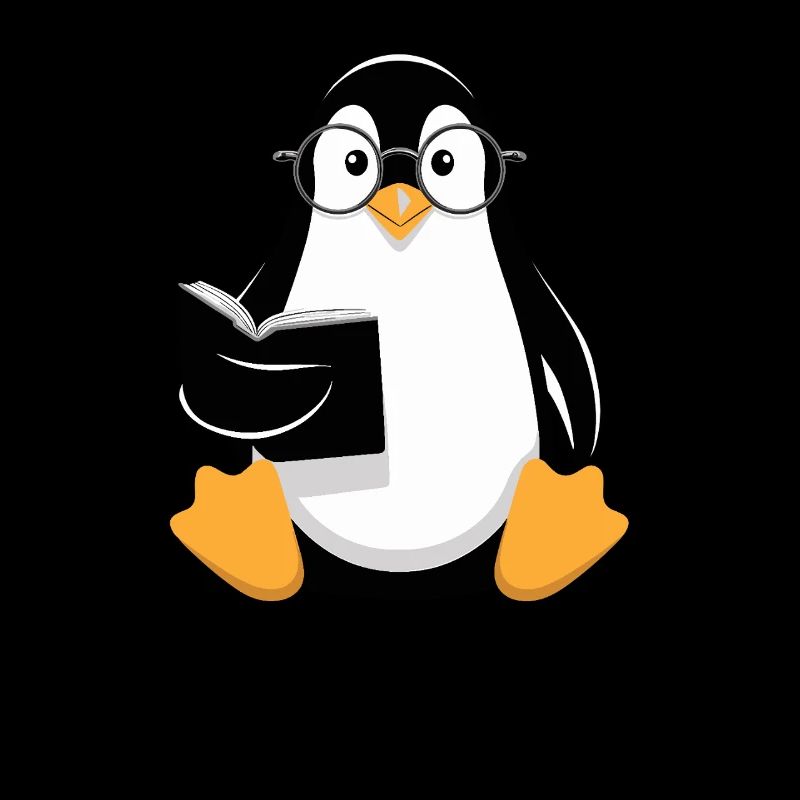 Lesender Pinguin Mit Brille Illustration