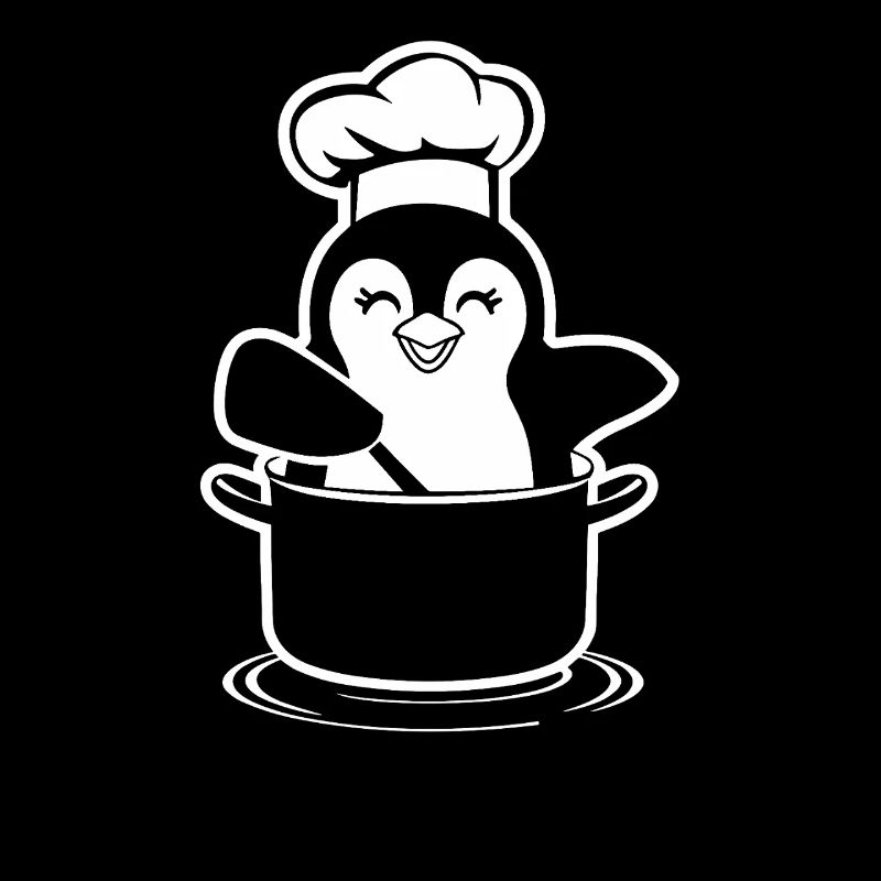 pingouin de cuisine joyeux dans la marmite